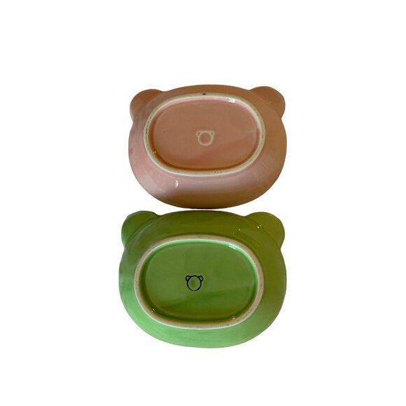 WALT DISNEY WORLD EPCOT JAPAN PAVILION Set 2 PIG and FROG FACE BOWLS - Picture 4 of 9